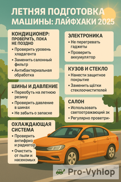 Летняя подготовка машины: Лайфхаки 2025