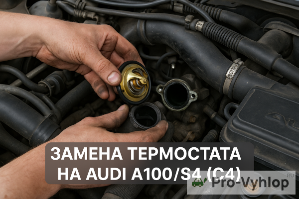 Замена термостата на Audi A100/S4 (C4)