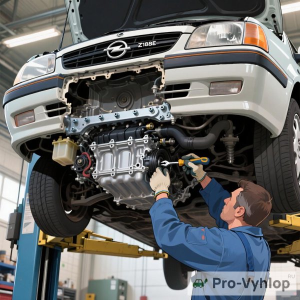 Замена передней опоры двигателя (подушки) на Opel Zafira A (Z18XE)